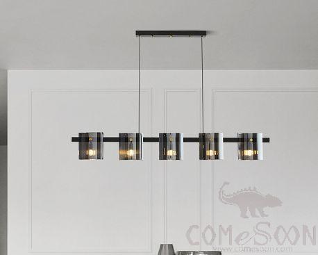 Art Chandelier, Full Copper + Electroplated Glass, 80*5*18Cm
