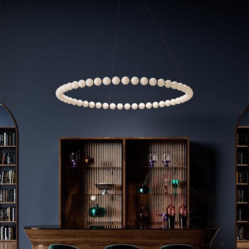 Art Chandelier, Aluminum Metal + Acrylic Globe, D800*H1500*20Mm