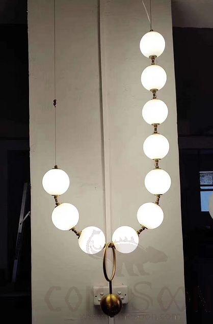 Art Chandelier, Aluminum Metal + Acrylic Globe, L1600*H1000*10Mm