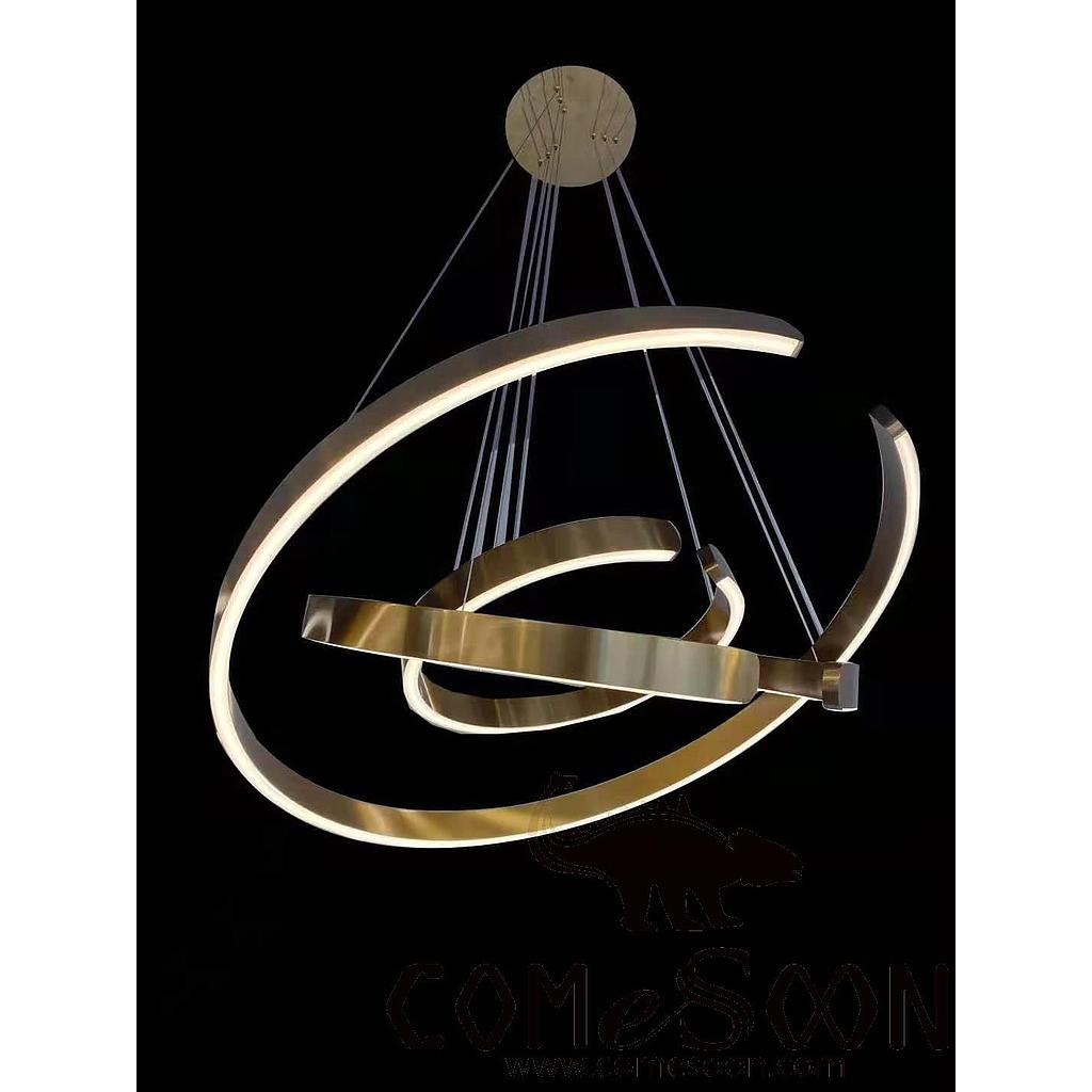 Art Pendant Light, Stainless Steel C-Shaped Under Light + Silicone, Φ1200Mm
