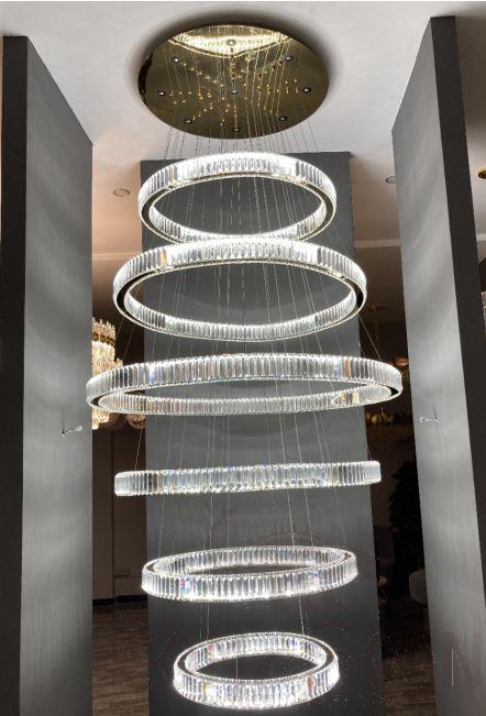 Artistic Chandelier, Stainless Steel + Crystals, D800Mm