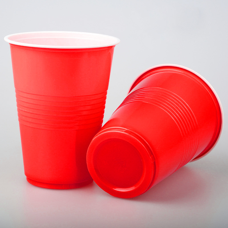 Disposable Plastic Glass，PP，16OZ，Red