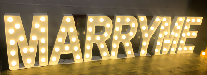 Led Letter Light &quot;Merry Me&quot;, Painted Galvanized Sheet Metal, H60Cm
