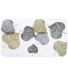 Printed Floor Mat-Gold And Silver Leaves,Dacron,45*75cm