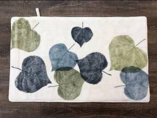 Imitation Cashmere Floor Mat-Gold And Silver Leaves,Dacron,45*75cm