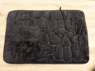 Deep Stone Pattern Floor Mat-Black,Dacron,45*70cm