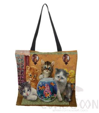 Oil Painted Cat  Bag, Mao -52