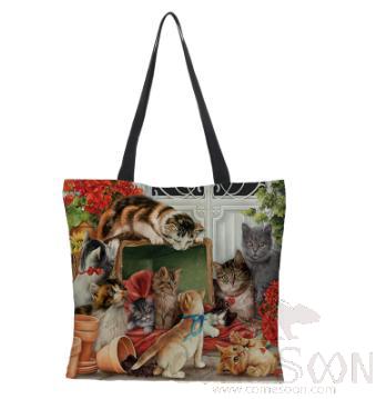 Oil Painted Cat  Bag, Mao -54