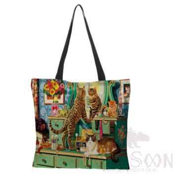 Oil Painted Cat  Bag, Mao -60