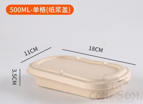Biodegradable disposable lunch box,500ml,11*18*3.5cm
