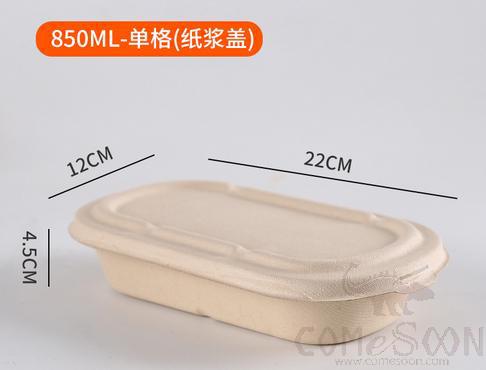 Biodegradable disposable lunch box,850ml,4.5*12*22cm
