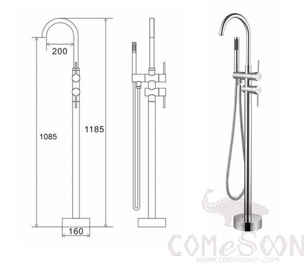 Floor Standing Bathtub Faucet