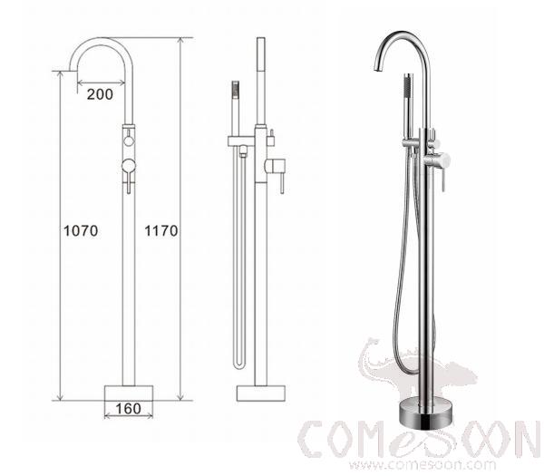 Floor Standing Bathtub Faucet