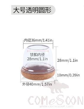 Large Round Felt Table And Chair Feet, Tpe, For Chair Feet Diameter (25~35mm)