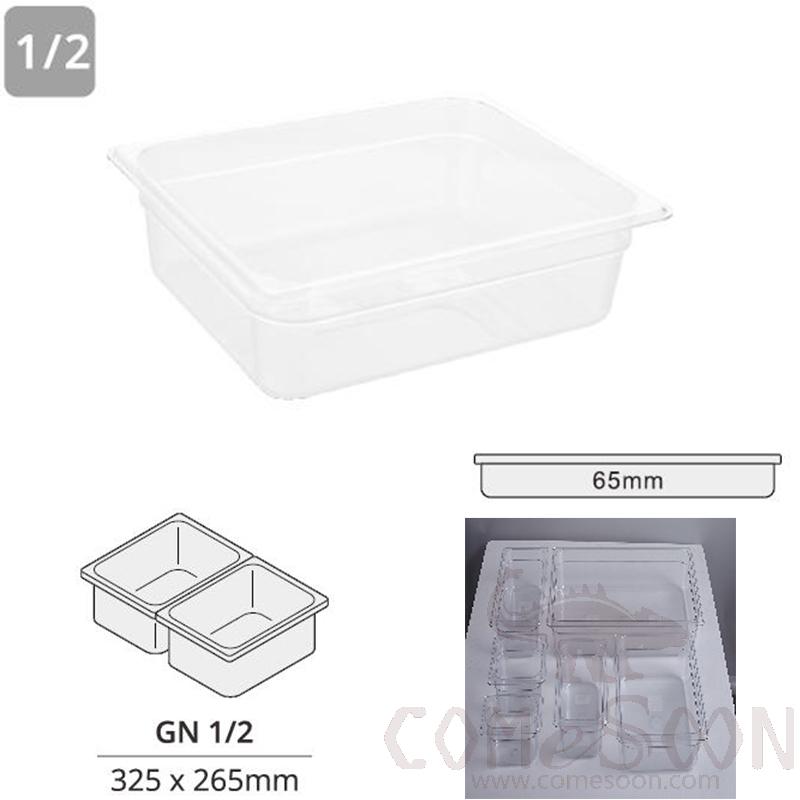 1/2*65 GN Pan, Clear PC, 325*265*65mm