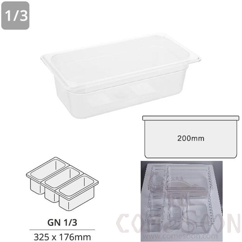 1/3*200 GN Pan, Clear PC, 325*176*200mm
