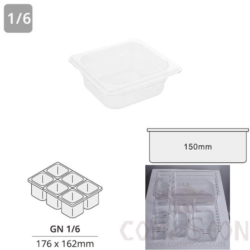 1/6*150 GN Pan, Clear PC, 176*162*150mm