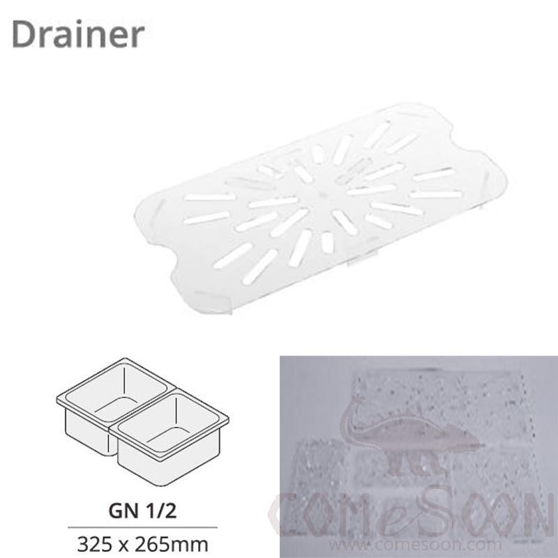 1/2 GN Pan Drain Board Drainer, Clear PC, 325*265mm