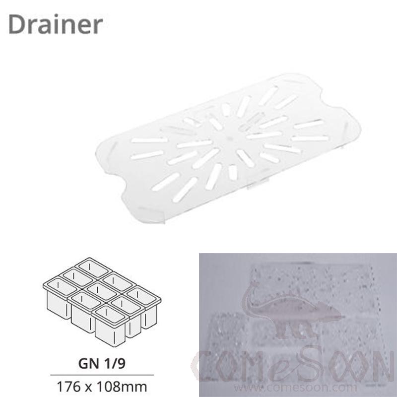 1/9 GN Pan Drain Board Drainer, Clear PC, 176*108mm