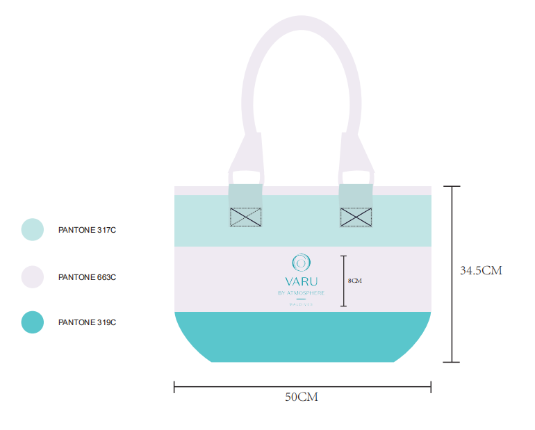 VARU Beach Bag, 60D Oxford Cloth, L50*W34.5cm