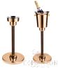 Rose Gold Stainless Steel Champagne Bucket Wooden Handle Rack, 304 SS, Φ300×H715mm
