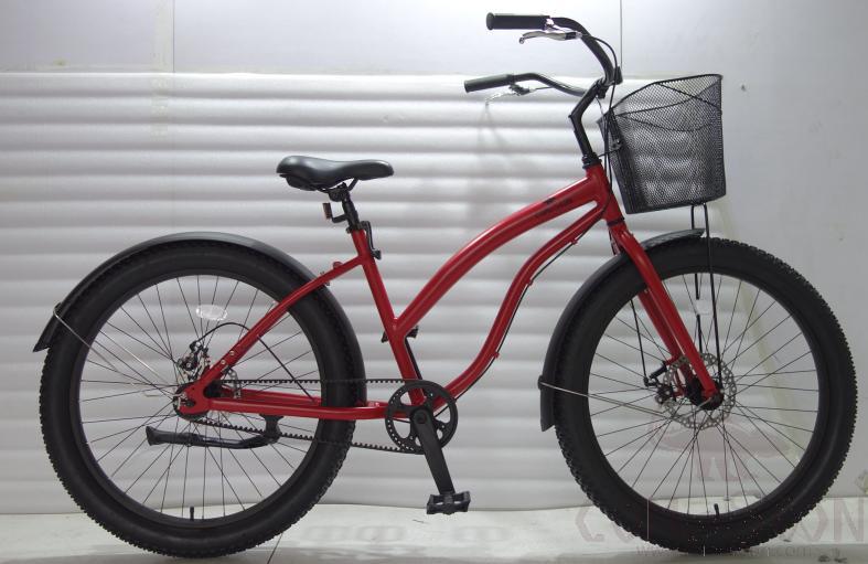 Customized Red Aluminum Alloy Beach Bike 24&quot;