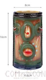 Tiki Mug Green Lipped Witch Statue 590ml