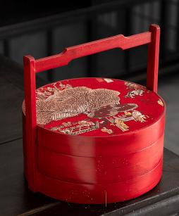 Double-Layer Carrying Case, Wood, 25*25*27Cm
