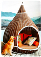 Sunshade Rattan Lounger