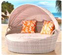 Sunshade Rattan Lounger