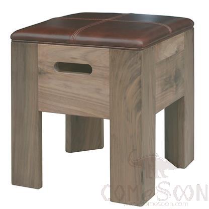 Small Stool, North American Black Walnut+Oil Wax Bark, L35*W35*H41 cm