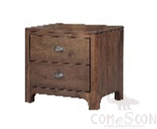 Double Drawer Bedside Table, North American Black Walnut, L60*W45*H55 cm
