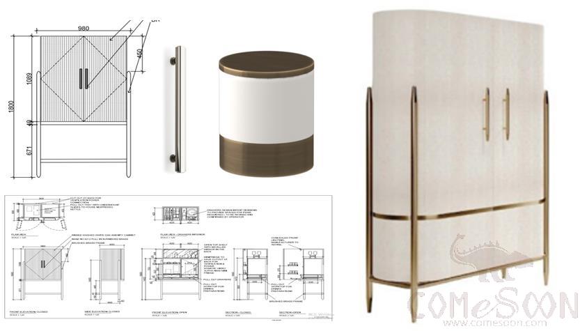 Guestroom-HK-Mini Bar Cabinet, W98*D60*H192.8 cm