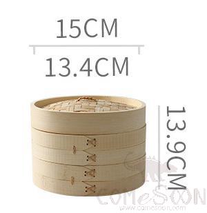 Bamboo Steamer Dim Sum Basket Set，Φ15*H13.9cm