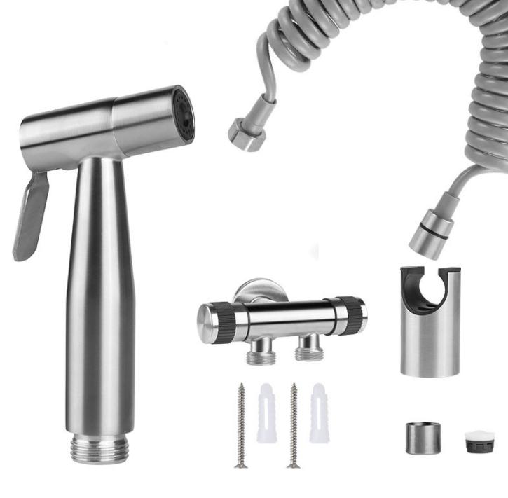 One Into Two Way Angle Valve Water Tap Sprayer Kit - SUS304