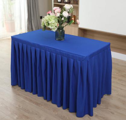 Rectangle Table Skirting(120*45+75cm)-Royalblue