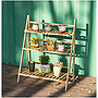 Bamboo flower stand folding free installation