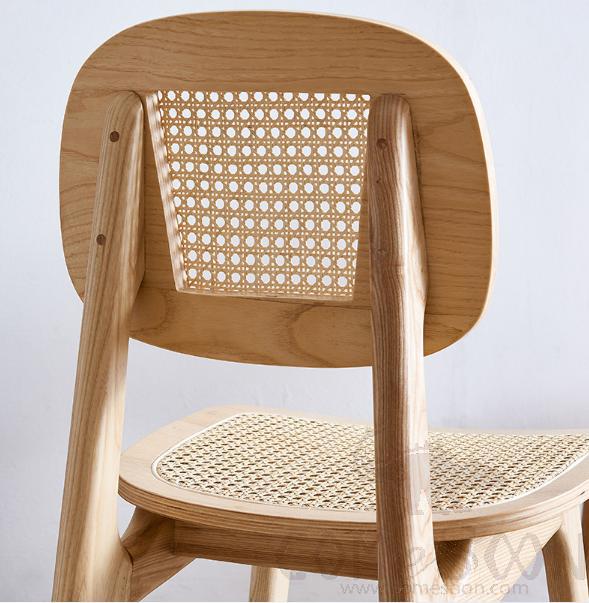 Rattan solid wood dining chair-43*40*81cm