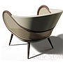 Rattan solid wood dining chair-59*65*75cm