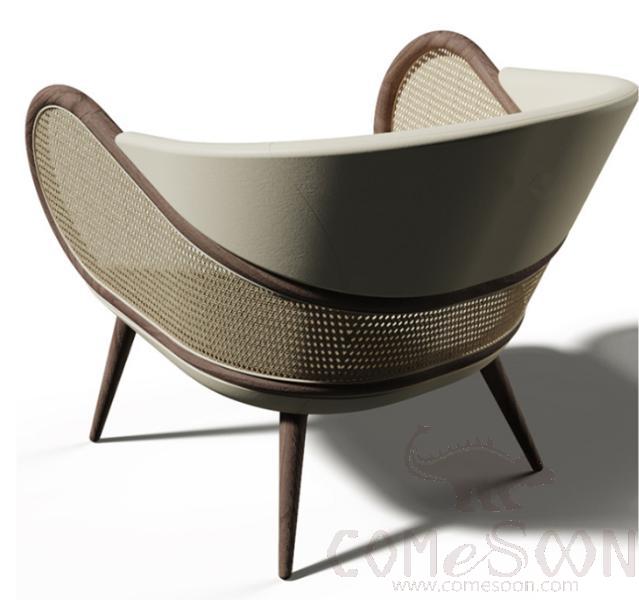 Rattan solid wood dining chair-59*65*75cm