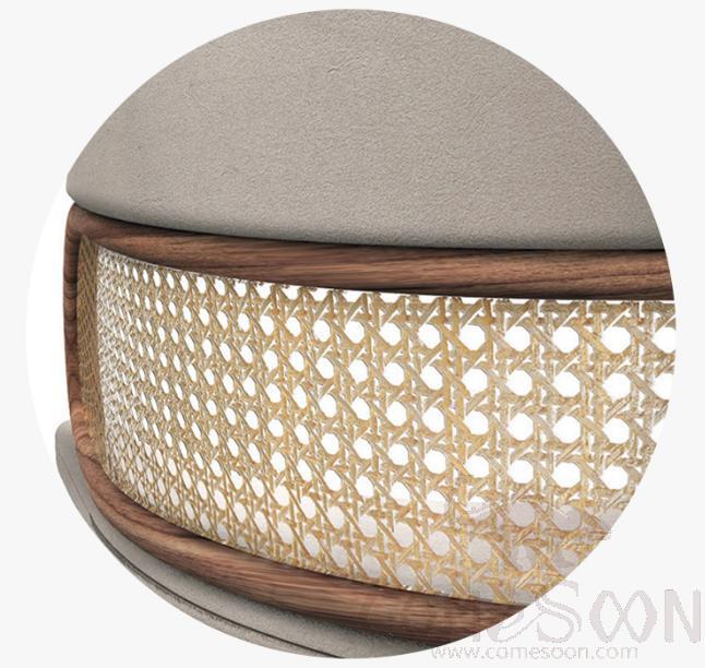 Rattan solid wood dining chair-59*65*75cm