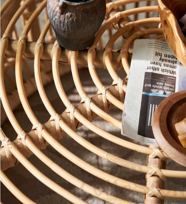 Bamboo rattan coffee table-φ85*38cm
