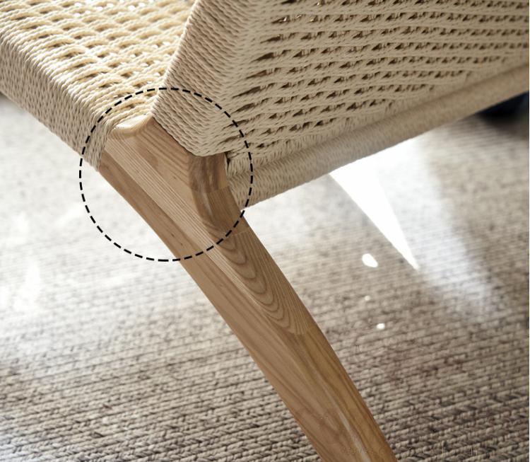 Hemp rope solid wood lounge chair-65*65*74cm