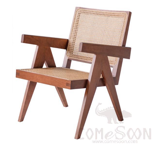 Real rattan solid wood lounge chair-66*59*76cm