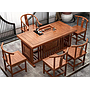 Solid wood tea table and chair combination-1 table and 5 chairs