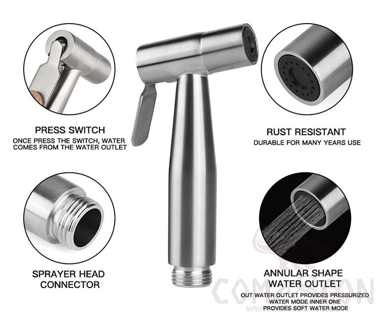 One Into Two Way Angle Valve Water Tap Sprayer Kit - SUS304
