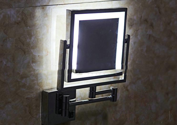 Led Makeup Mirror-Concealed Installation / Double-Sided Mirror - Rose Gold - 8 inch (20cm) Single - Copper + SUS304