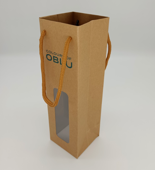 Kraft Wine Carry Bag W/LOGO 750ml