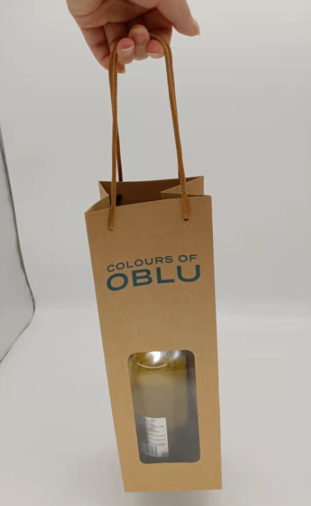 Kraft Wine Carry Bag W/LOGO 750ml