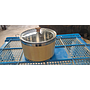 Wooden bucket with stainless steel lining and glass cover, diameter 22cm